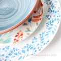 Ozeanfarbe Glasierte Steinzeug-geprägte keramische Plattensätze